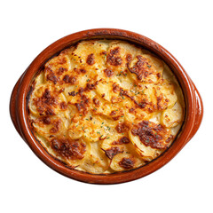 French Potato Dauphinoise isolated on transparent background