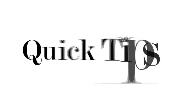 quick tips sign on white background
