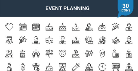 Event planning icons and related concepts