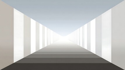 Infinite Corridor Perspective Minimal Architecture with Copy Space
