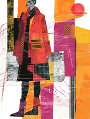 Colorful abstract fashion figure