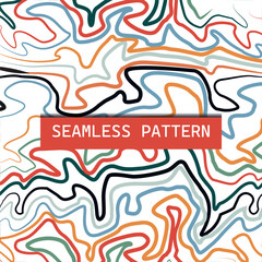 Fototapeta premium Seamless pattern with abstract waves and lines. Vector illustration.