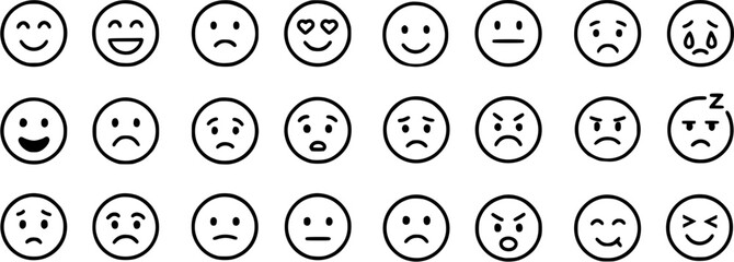 Vector emoji set. facial expressions. different expressions.