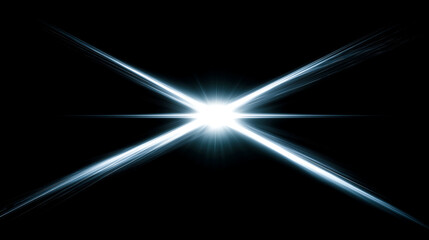 シャープな十字の閃光とレンズフレア
