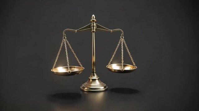 Golden Scales of Justice: A beautifully crafted golden scale symbolizes balance, fairness, and the pursuit of truth, casting a profound reflection of ethics and integrity.