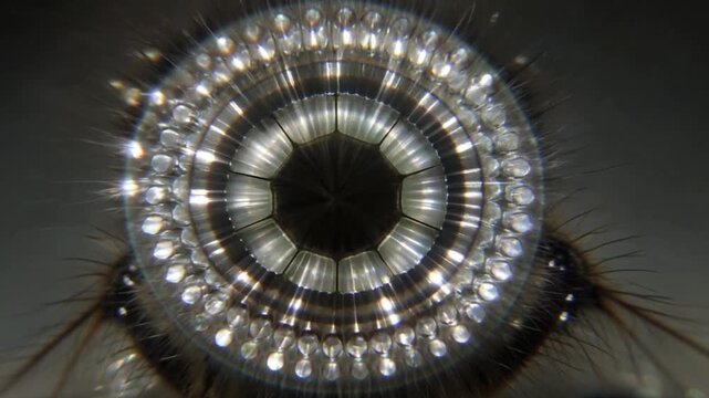 Macro Eye: Intricate details of a fly's eye, showcasing its compound structure, capturing the mesmerizing complexity of nature's design.