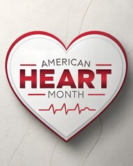 American Heart Month A heart shaped sign with the words American Heart Month on it