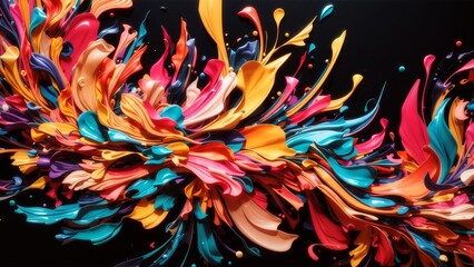 colorful abstract background on black
