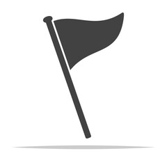 Waving triangular flag icon transparent vector isolated illustration