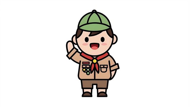 Cartoon Boy Scout Animation Motion Graphic
