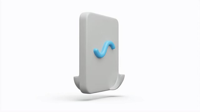 Clean Paper Document with Blue Wavy Line Icon 3D Render