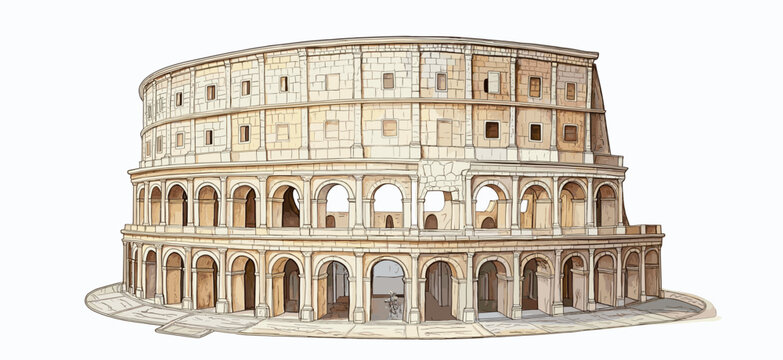 Colosseum. Colosseum watercolor vector illustration