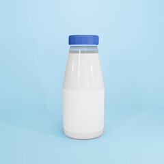 bottle of milk isolated mockup