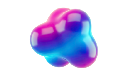3D Abstract Blob with Pink and Blue Gradient