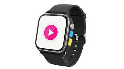 Fototapeta premium Smartwatch with Play Button Icon