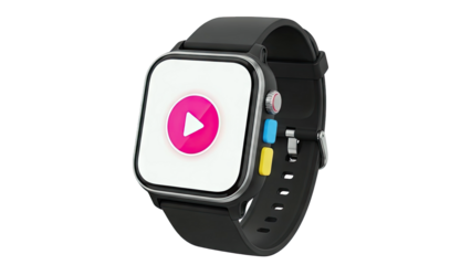 Smartwatch with Play Button Icon