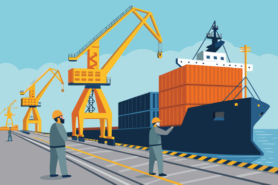 Cargo Port Loading Ship Crane