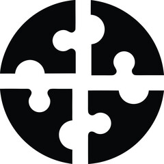 Obraz premium puzzle globe assembling silhouette vector illustration on transparent background