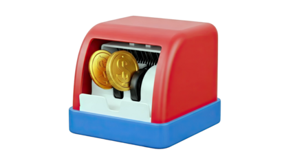 3D Rendered Coin Counter with Dollar Coins
