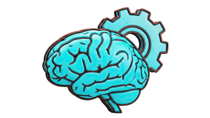 Blue Brain and Gear Icon