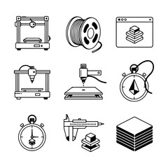 3D printing technology and design concept with modern tools