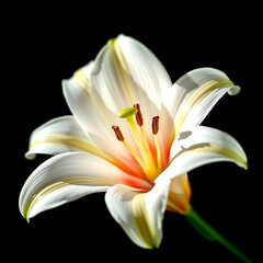 Elegant white lily in full bloom