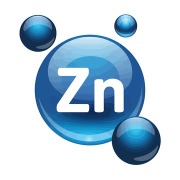 Blue Zinc Element Symbol Atomic Structure Science Graphic