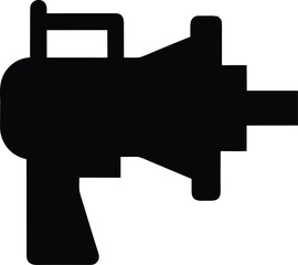 berserker probe with weapon arm silhouette vector illustration on transparent background