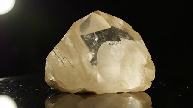 Clear Calcite Crystal Specimen Displaying Rhombohedral Cleavage