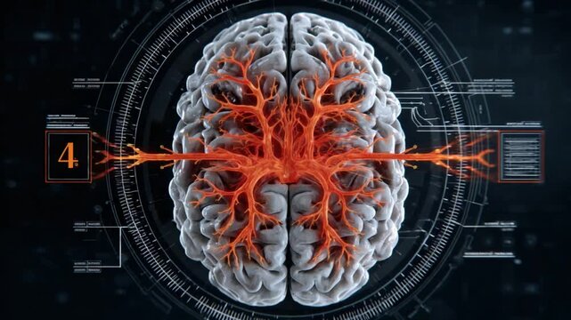 Brain and Neural Network: An intricate depiction of a brain with its neural pathways highlighted, showcasing the complexity of the human mind and its network.
