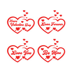 Valentine Heart Typography Set Design
