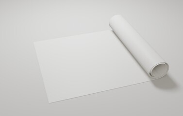 wrapping paper mockup on white background