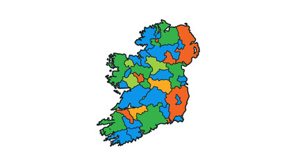 colorful map of Ireland