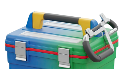 Colorful Toolbox with Metal Handle