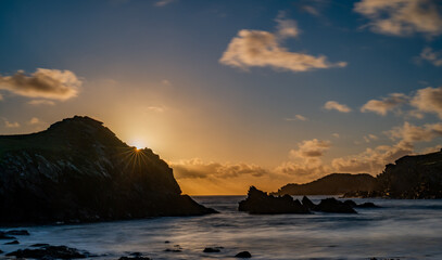 Fototapeta premium Sunset on Porth Dafarch Beach Isle of Anglesey Wales