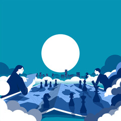 Strategy. Strategic planning of business. Vector illustration style