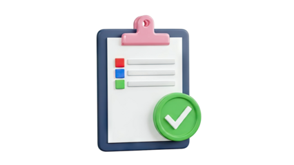 Clipboard with Checklist and Checkmark Icon