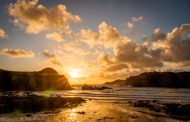 Sunset on Porth Dafarch Beach Isle of Anglesey Wales