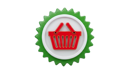 Shopping Cart Icon with Green Badge