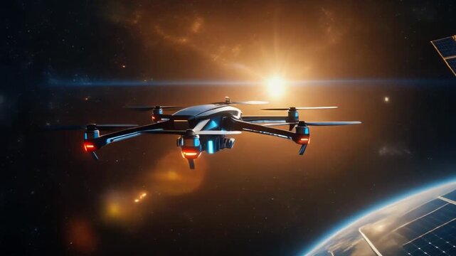 Professional aerospace render of a deep space probe near a star featuring advanced solar panel technology.