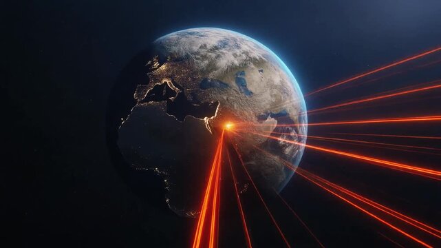 Professional educational render showing the magnetosphere protecting Earth from solar wind and plasma.