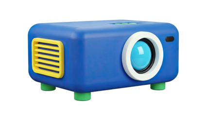 3D Render of a Blue and Yellow Projector