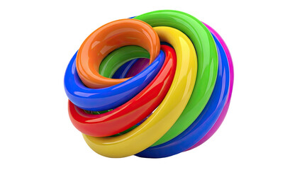 Colorful Intertwined Rings Abstract