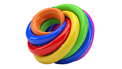 Colorful Intertwined Rings Abstract