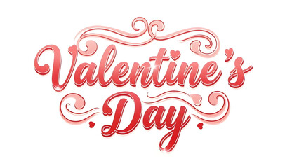 Valentine's day greeting card with red lettering and heart