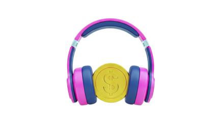 Headphones with Dollar Coin