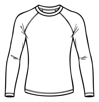 A versatile blank base layer long sleeve shirt template ideal for sportswear apparel brand catalog product development and athletic clothing design projects