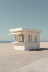 Fototapeta premium Aesthetic Summer Seaside Vibes, Ocean Breeze and Sunlit Beach Mood