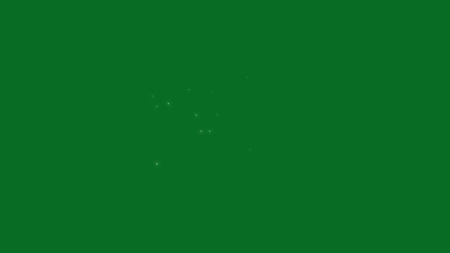 Twinkling stars animation, fast glitter line motion, white cartoon blinking stars, flat vector doodle sparkle, glowing trails, green screen background, 4K loop