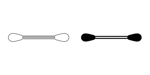 Cotton Swab Icon , Medical Ear Bud and Cosmetic Q-tip Vector, Hygiene and Personal Care Symbol